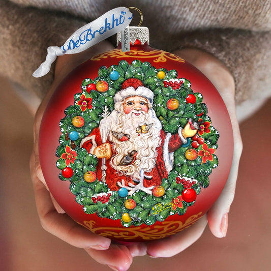Santa the Bird Whisperer Glass Ornament Limited Edition by G. DeBrekht - Christmas Decor - 73914-1