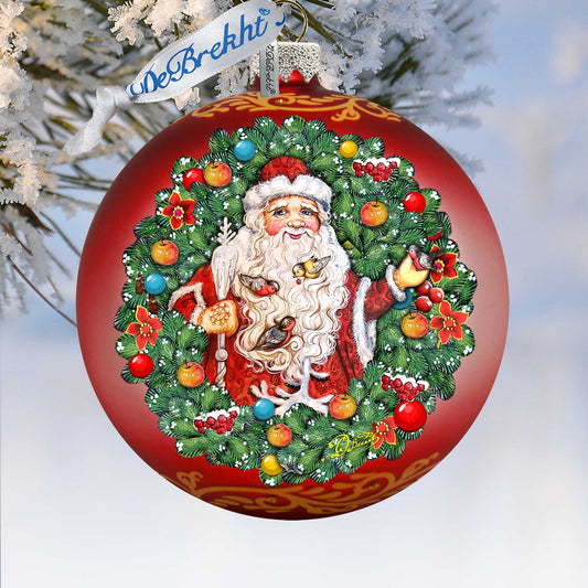 Santa the Bird Whisperer Glass Ornament Limited Edition by G. DeBrekht - Christmas Decor - 73914-0
